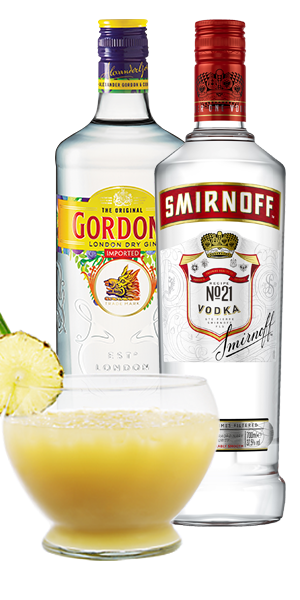 Punch Cava, Gordon’s Gin and Smirnoff Vodka